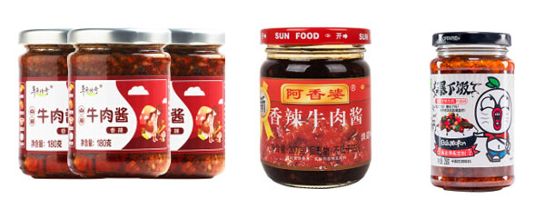 香辣牛肉醬灌裝機設備-牛肉醬醬料灌裝機灌裝樣品圖